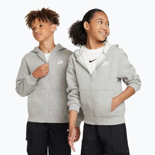 Children's sweatshirt Nike Sportswear Club Fleece dark grey heather/base grey/white