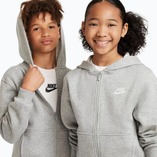 Children's sweatshirt Nike Sportswear Club Fleece dark grey heather/base grey/white