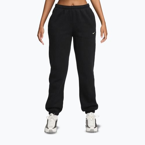 Women's trousers Nike Studio Fleece total black/sail