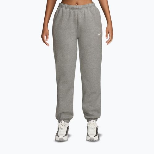 Women's trousers Nike Studio Fleece dark grey heather/sail