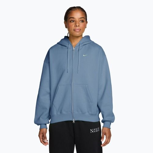 Women's sweatshirt Nike Studio Fleece Medium Weight Oversized Full Zip work blue/sail