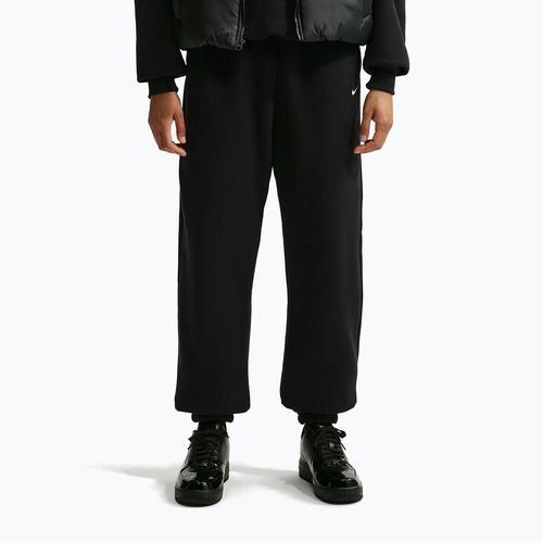 Women's trousers Nike Studio Fleece Medium Weight total black/sail