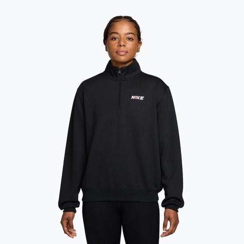 Women's training sweatshirt Nike Studio Fleece Sport black/university red/white
