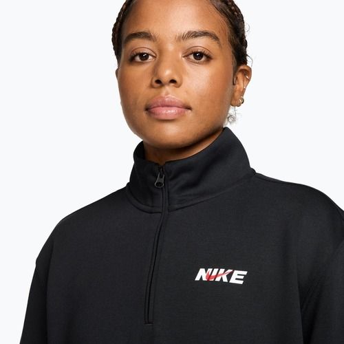 Women's training sweatshirt Nike Studio Fleece Sport black/university red/white