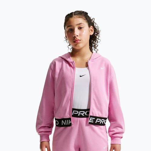 Children's sweatshirt Nike Pro Fleece pink rise/pink rise/black/white