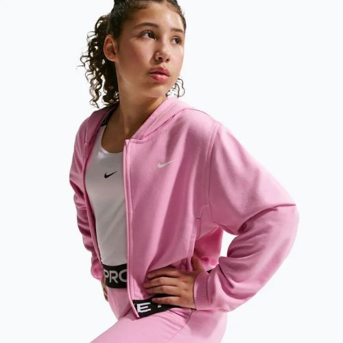 Children's sweatshirt Nike Pro Fleece pink rise/pink rise/black/white