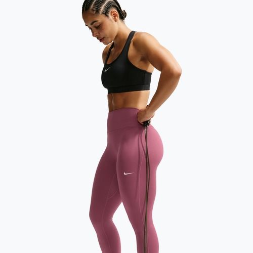 Women's leggings Nike One Seamless Front pink smoke/white
