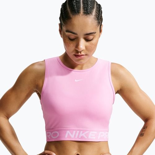 Women's T-shirt Nike Pro pink rise/white