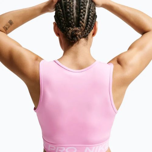 Women's T-shirt Nike Pro pink rise/white
