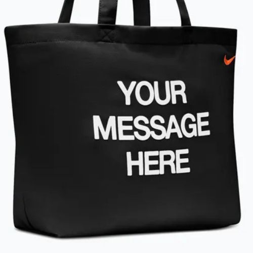 Bag Nike Heritage "Your Message Here" Tote 22 l black/white/safety orange