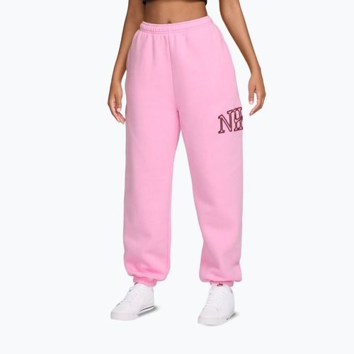 Women's trousers Nike Studio Fleece pink rise/pink smoke