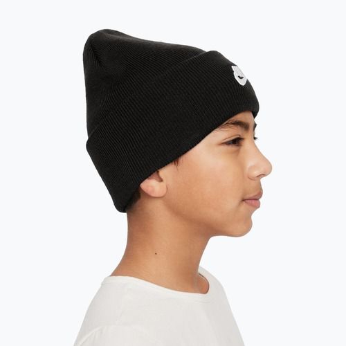 Children's winter hat Nike Peak black heather/white
