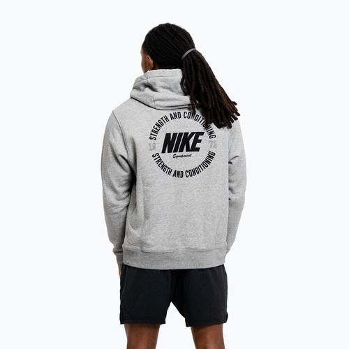 Men's sweatshirt Nike Strength S&C Hoodie heather grey/black