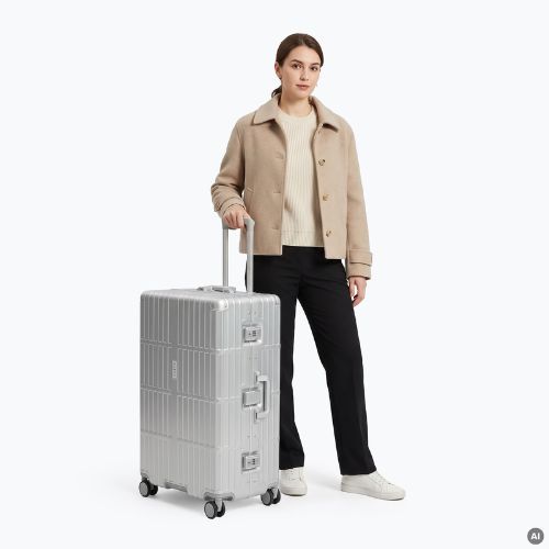 Large travel suitcase Kadva Tigre 96l Silver