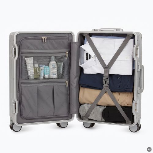 Medium travel suitcase Kadva Tigre 64l Silver