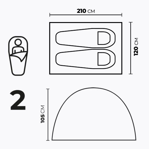 2-person camping tent KADVA Festa 2 green