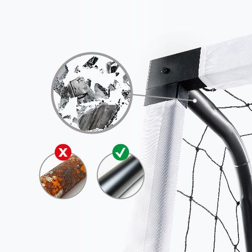 OneTeam One Square football goal 300 x 200 cm galvanised steel white/black