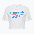 Women's T-shirt Reebok Identity Big Logo Crop Tee white/coral/blue