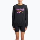 Women's Reebok Identity Big Logo Fleece Crew black/purple rave/electric amber sweatshirt