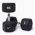 Rubber-coated dumbbell Nike Strength Hex Dumbbell 20 kg black/white