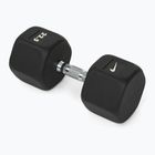 Rubber-coated dumbbell Nike Strength Hex Dumbbell 22,5 kg black/white