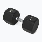 Rubber-coated dumbbell Nike Strength Hex Dumbbell 27,5 kg black/white