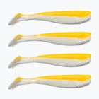 Relax Kingshad 4 Laminated rubber lure 4 pcs white-yellow KS4