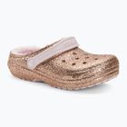 Crocs Classic Lined Glitter Clog gold/barely pink children's flip-flops