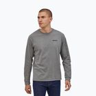 Men's Patagonia P-6 Logo Responsibili gravel heather longsleeve