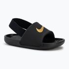 Children's slides Nike Kawa black/metallic gold