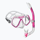 Snorkelling set Mares Ridley pink/white/clear