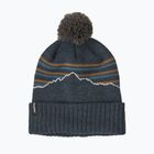 Patagonia Powder Town Beanie fitz roy stripe knit/smolder blue