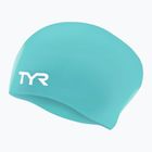 TYR Long Hair Wrinkle Free Silicone swimming cap turquoise