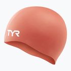 Swim cap TYR Wrinkle Free Silicone coral/white