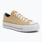 Converse women's trainers Chuck Taylor All Star Lift Platform Herringbone Stripe utility sunflower/trek tan