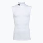 Men's training shirt Under Armour HG Armour Comp Mock SL castlerock/white