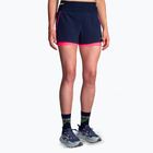 Women's Brooks High Point 3" 2IN1 2.0 running shorts navy/neo pink