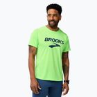 Men's Brooks Distance 3.0 neo limeade/brooks logo running shirt