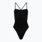 Women's Hurley Solid Square Neck Moderate One Piece Swimsuit Black