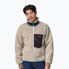 Men's fleece sweatshirt Patagonia Classic Retro-X natural w/obsidian plum