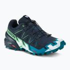 Men's Salomon Speedcross 6 carbon/tahitian tide/white running shoes
