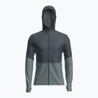 Men's Icebreaker Merino 200 RealFleece Descender Zip Hoodie abyss/blue ash/black trekking sweatshirt