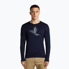 Men's longsleeve icebreaker Merino 200 Oasis Crewe SkiingYeti midnight navy