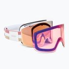 Women's ski goggles Giro Ella white lx stripe/rose gold/infrared