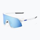 Sunglasses 100% S3 matte white/hyper blue multilayer mirror