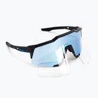 100% Speedcraft matte black/hyper blue multilayer mirror cycling goggles 60007-00004
