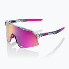 Sunglasses 100% S3 polished translucent/purple multilayer mirror