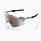 Sunglasses 100% Aerocraft gloss black chrome/hiper silver mirror
