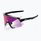 Sunglasses 100% S3 LE gloss black/purple flash mirror photochromic
