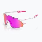 Sunglasses 100% Hypercraft XS matte white/pink/hiper vital pink mirror